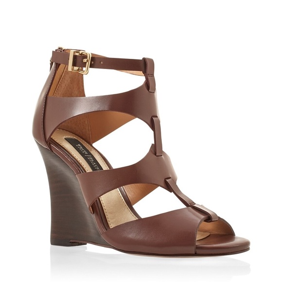 White House Black Market Briget Brown Gladiator Wedges Sandals 7.5 - Picture 1 of 9